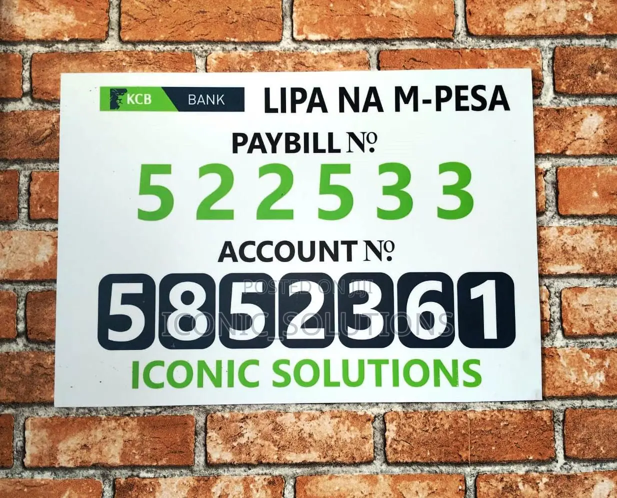 Mpesa Till/Paybill Display Board