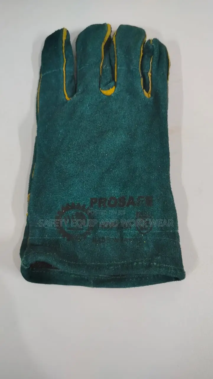 Green Short Leather Gloves