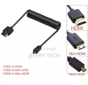 Micro HDMI to HDMI Cable Spiral Cable