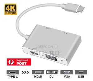 USB Type-C USB-C to DVI HDMI VGA Display Adapter for Samsung
