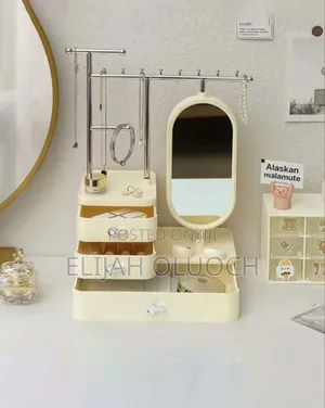 Jewelry Display / Organizer Storage Box With Mirror