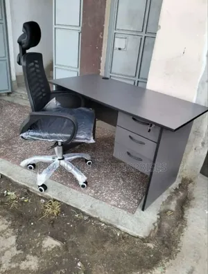 1.2m Gray Study/Office Desk and Ergonomic Headrest Chair