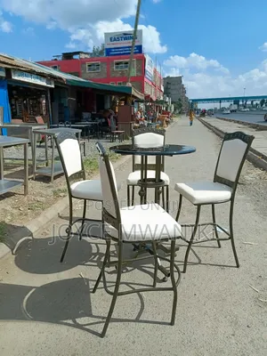 Powder Coated High Restaurant Set, Cream White