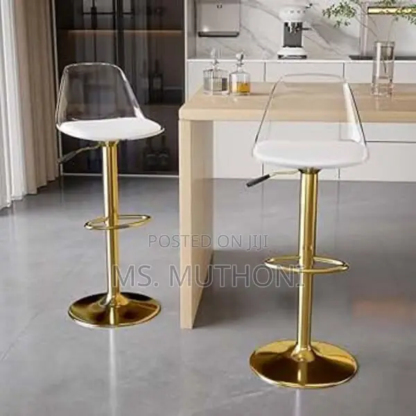 Swivel Clear Barstool ,Gold Frame