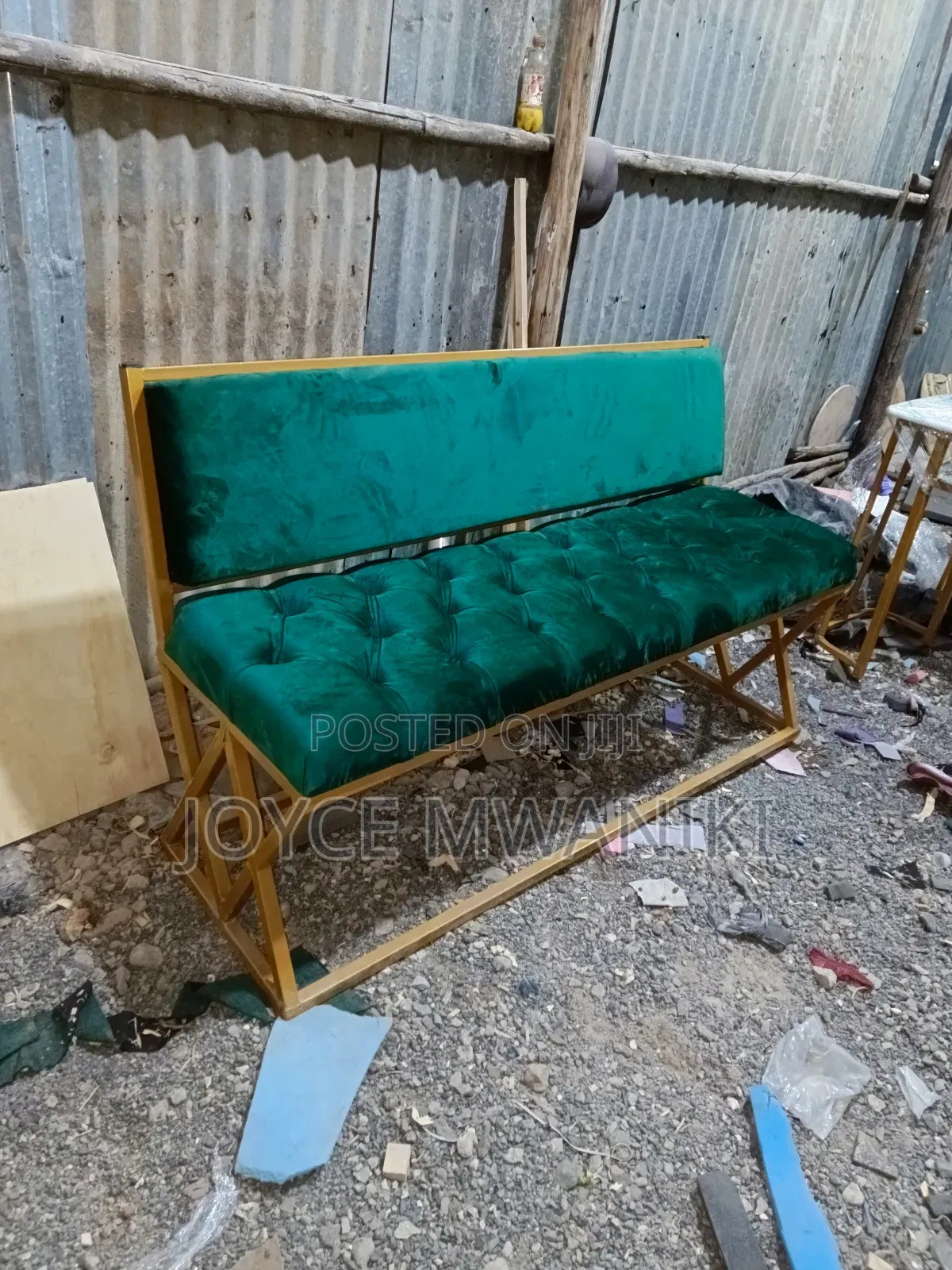 Waiting Bench, 3 Seater Green 