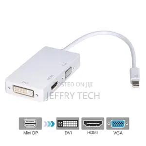 3-in-1 Mini Displayport Adapter: HDMI, VGA, DVI, Thunderbol