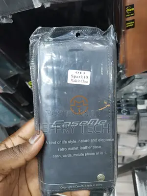 Caseme Flip Leather Case for Tecno Spark 10 -Black