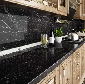 Waterproof Black Marble Wallpaper