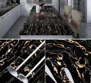 Balck and Gold Marble Contact Wallpaper