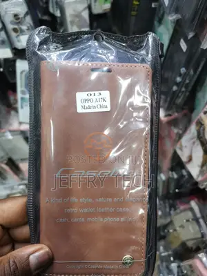 Oppo A17k Case Leather Wallet Case-Brown Flip