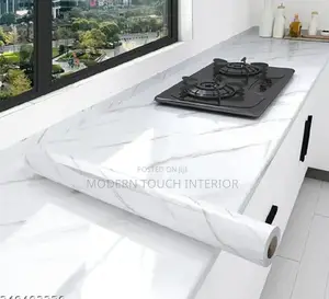 Glossy White Marble Peel and Stick Wallpaper
