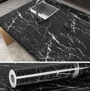 Peel and Stick Black Marble Wallpaper