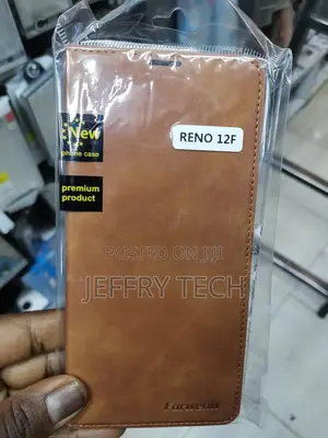 Flip Case for OPPO Reno 12F Cover Wallet Card Slot-Brown