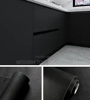 Peel and Stick Plain Black Contact Paper