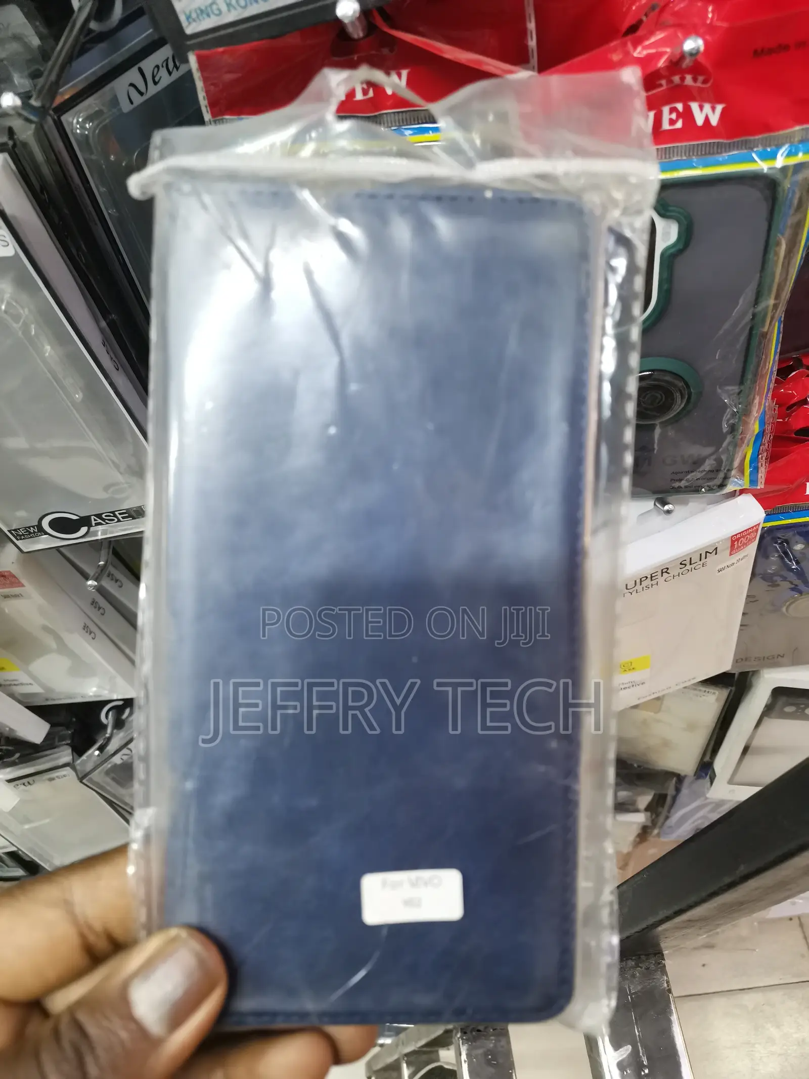 Vivo Y02 Flip Cover | Leather | Inside Pockets-Black