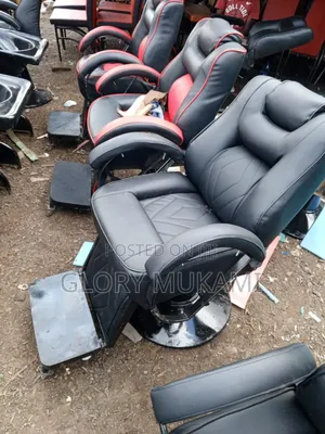 Black Leather Kinyozi Chair