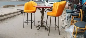 Restaurants and Bar High Chairs and Red Round High Table