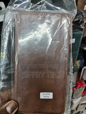 Protective Flip Leather Cover for Samsung A32 4g-Brown