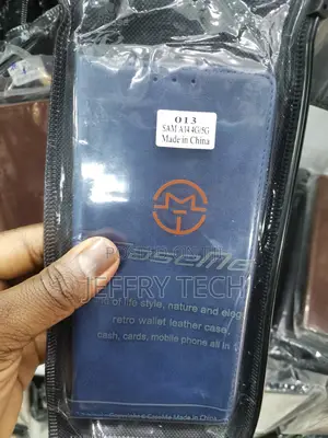 Leather Flip Case Wallet for Samsung Galaxy A14 -Blue