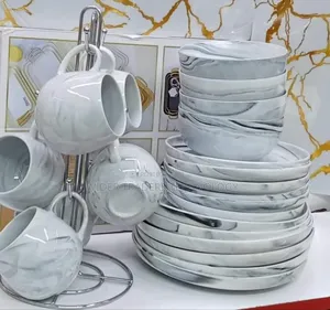 Marble Dinner Set
24 PCS Dinner Sets
6 Plates,