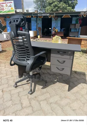 Executive Headrest Chair and Office Desk