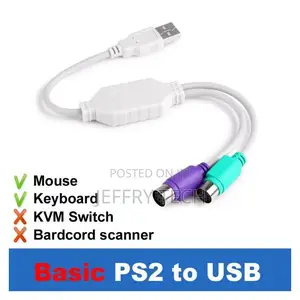 Ps2 Usb Adpater Usb Male to Ps/2 Female Splitter Mouse Keybo