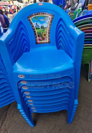 Blue Acme Plastic Chair ( Flower Back)