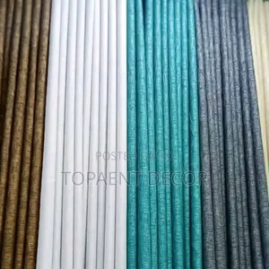 Brown , White , Blue and Grey Window Curtains