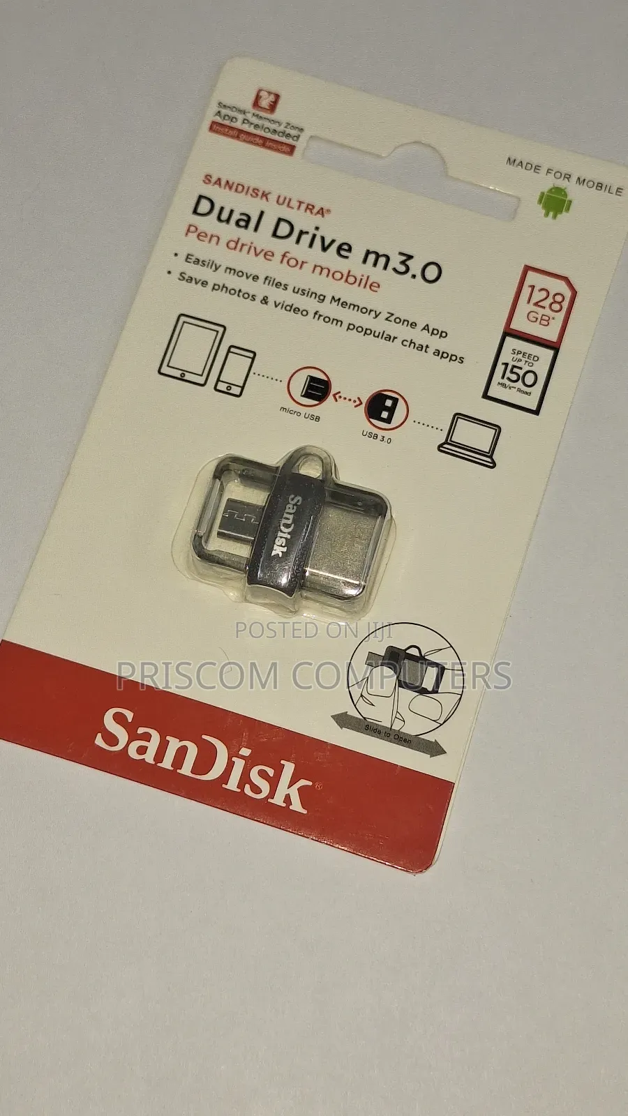 128GB Sandisk Flash Disk Drive Dual OTG USB Type C