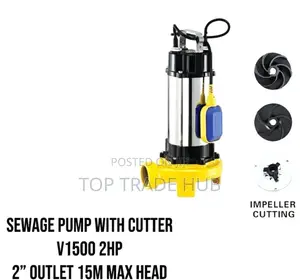 Premier Sewage Pump With Cutter V1500 2HP 2" 15M Head