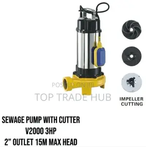 Premier Sewage Pump With Cutter V2000 3HP 2inch 15m Head
