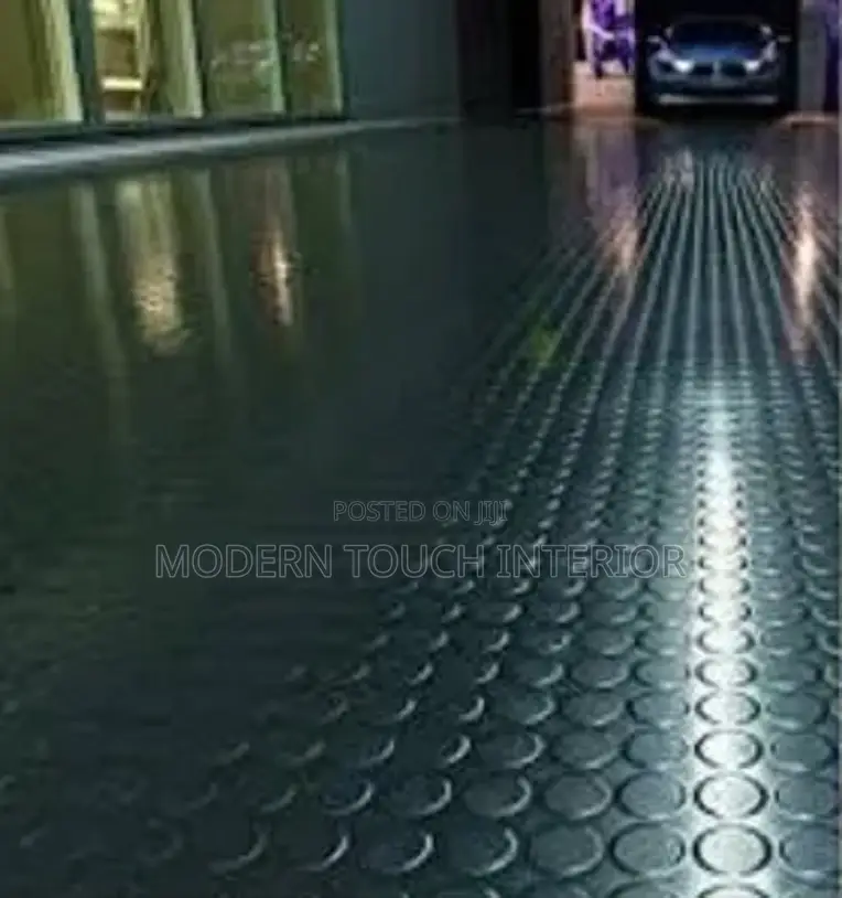 Durable, Non-Slip Black Coin Carpet