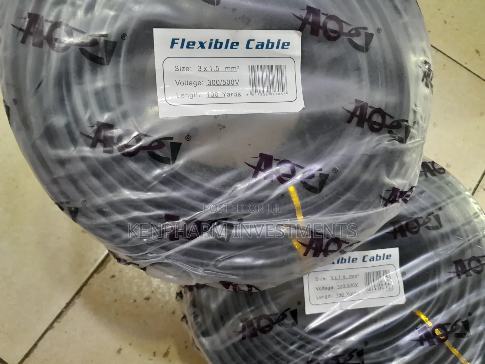 1.5mm2 Flexible Cable 《》Flex Cable >3-Cores; Black> AON