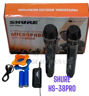 Shure Hs-38 Pro Rechargeable Professional Uhf Microphones.