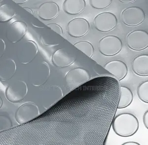 Grey Coin Pattern Rubber Carpet