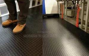 Black Rubber Anti-Slip Coin Carpet