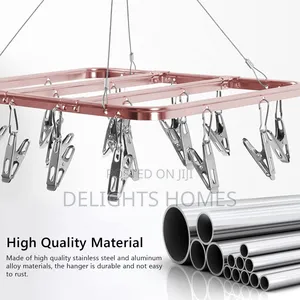 26 Peg Metallic Cloth Drying Rack Hanger_pa