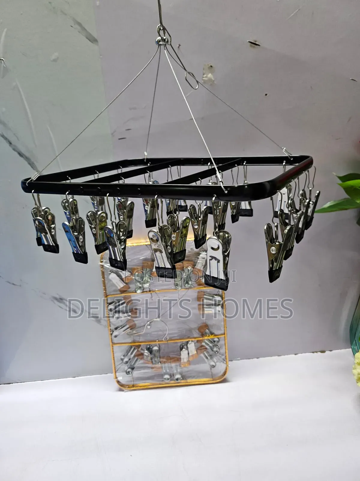 26 Peg Metallic Cloth Drying Rack Hanger_pa