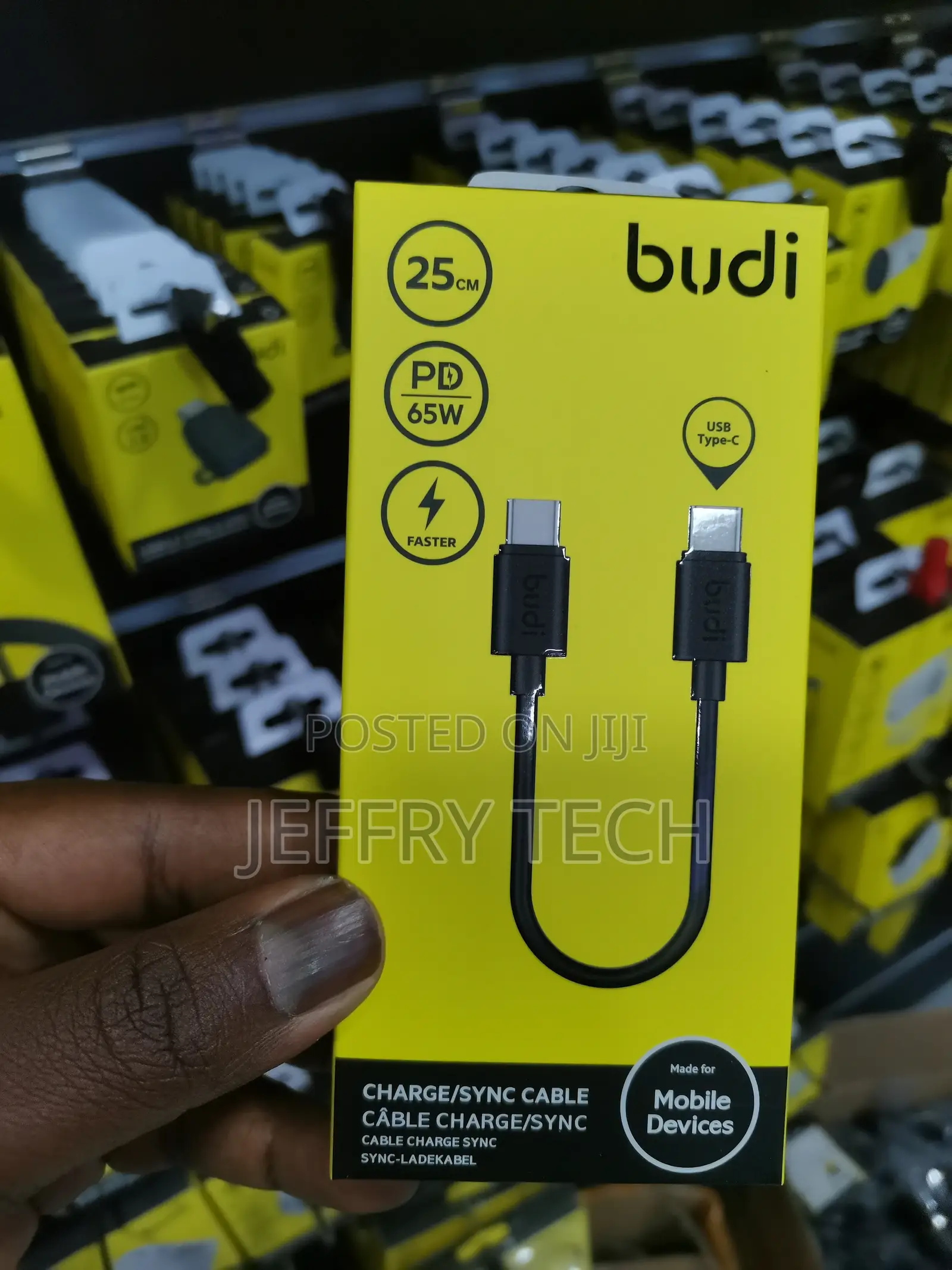 25cm 65W PD USB Type C-C Charge Data Cable