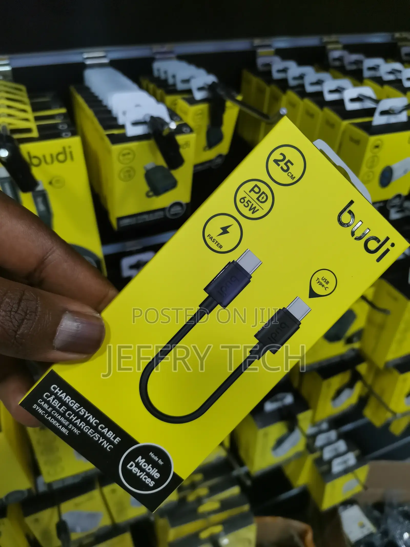 25cm 65W PD USB Type C-C Charge Data Cable