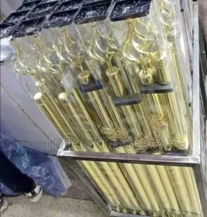 2m Golden Double Door Curtain Rod