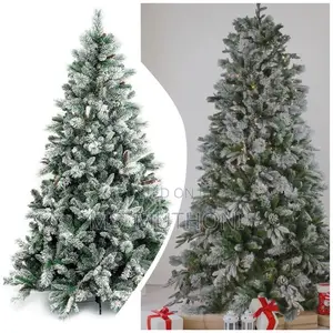2000 Leaves Premium Pine Snow Flocked Xmas Tree With Cone