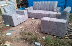 Velvet Grey 3,1,1 Five Seater Sofa Set on Sale