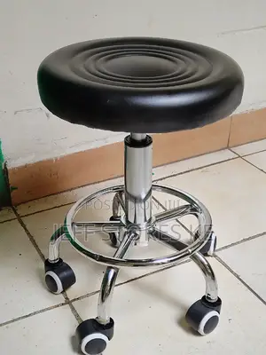 Adjustable Black Silver Pedicure Stool