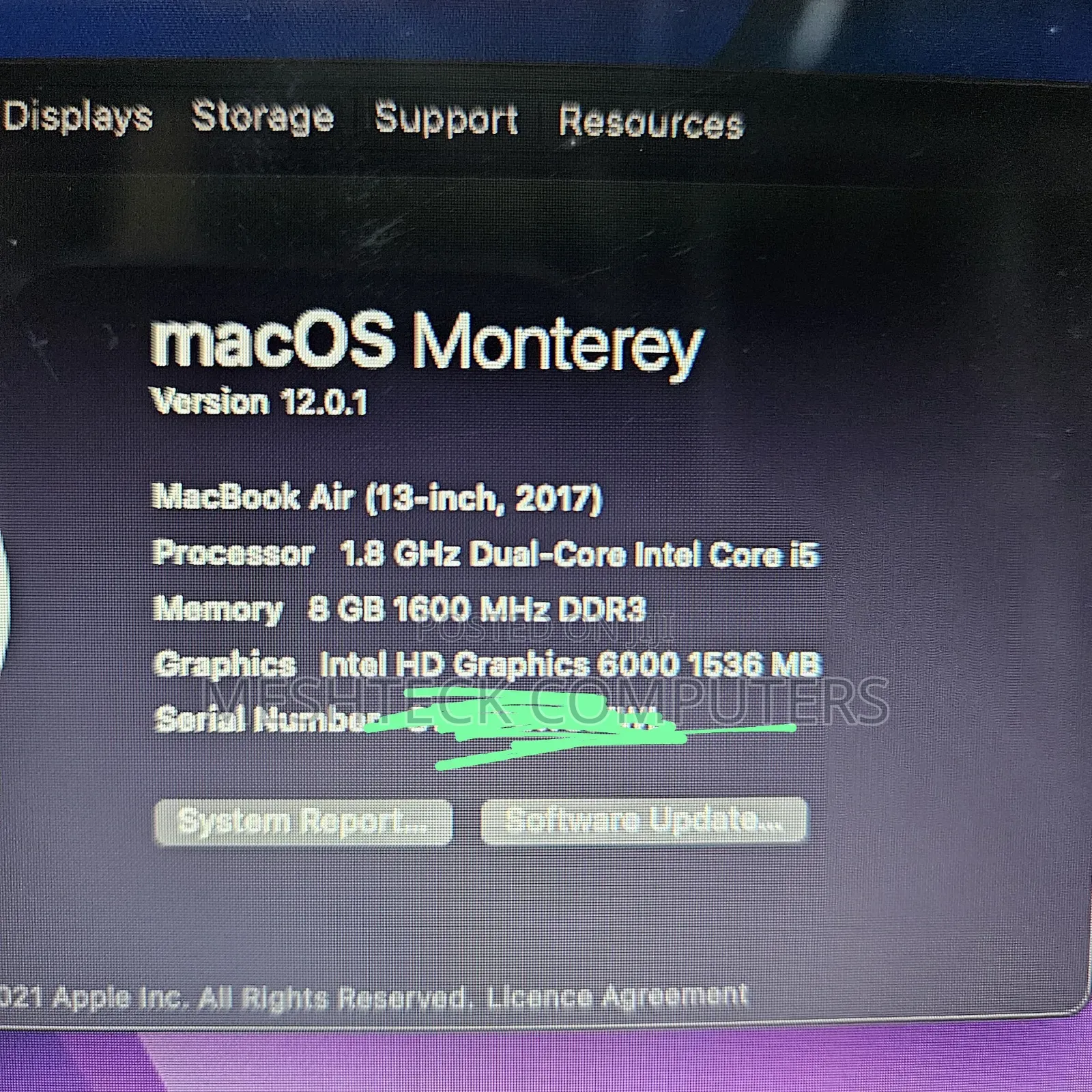 Laptop Apple MacBook Air 2017 8GB Intel Core I5 SSD 128GB