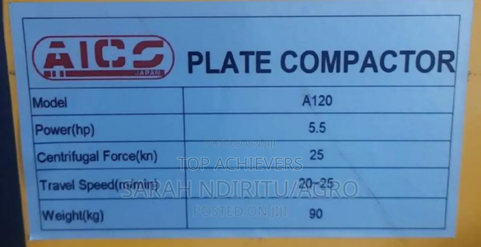 Aico Japan Petrol Plate Compactor
90kgs