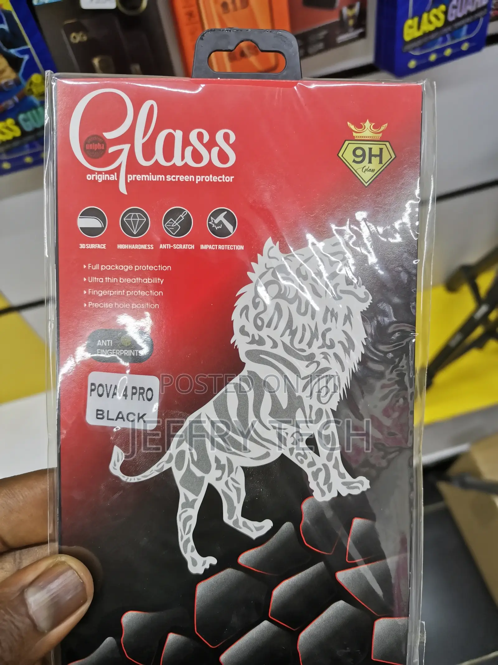 Screen Protector Tempered Glass for Tecno Pova 4 Pro Black