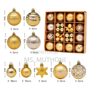 *42pc Gold Assorted Decorative Christmas Accessories
