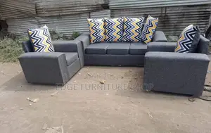Floral Grey Five Seater Sofa Set on Sale