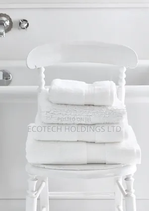 Unique 90 by 165 White Towels 9pk